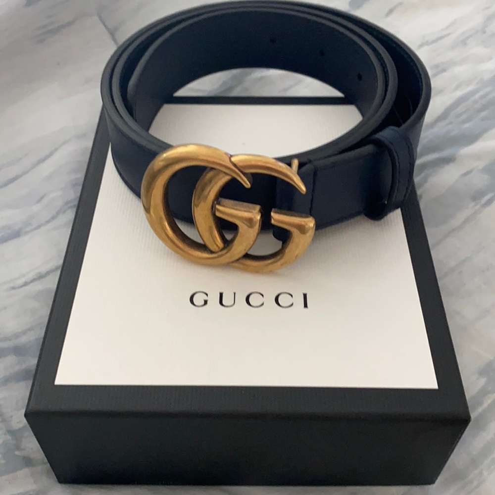 Gucci Leather belt with Double G buckle